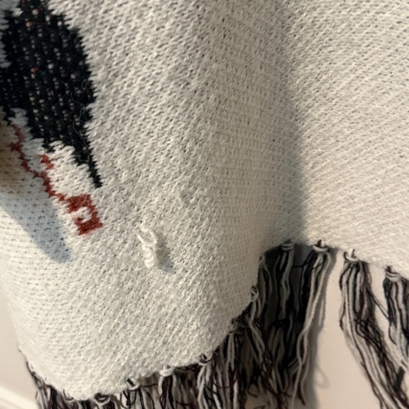 Shyanne Ivory and Black Hooded Cardigan with Fringe - Picture 4 of 4